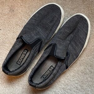 Express Men's Charcoal Slip-On Loafers